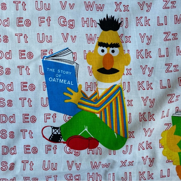 Vintage Sesame Street Coverlet quilt topper with fringe twin 76”x 108” ABCs - Picture 4 of 10